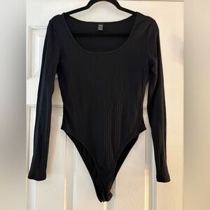 Black Ribbed Bodysuit size M